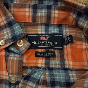Vineyard Vines Men's Plaid Shirt - Orange and Blue